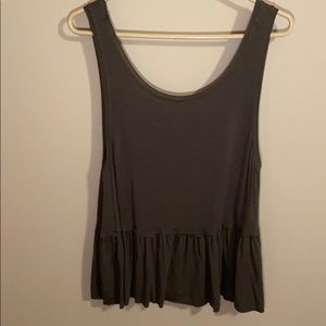 Olive green peplum tank top